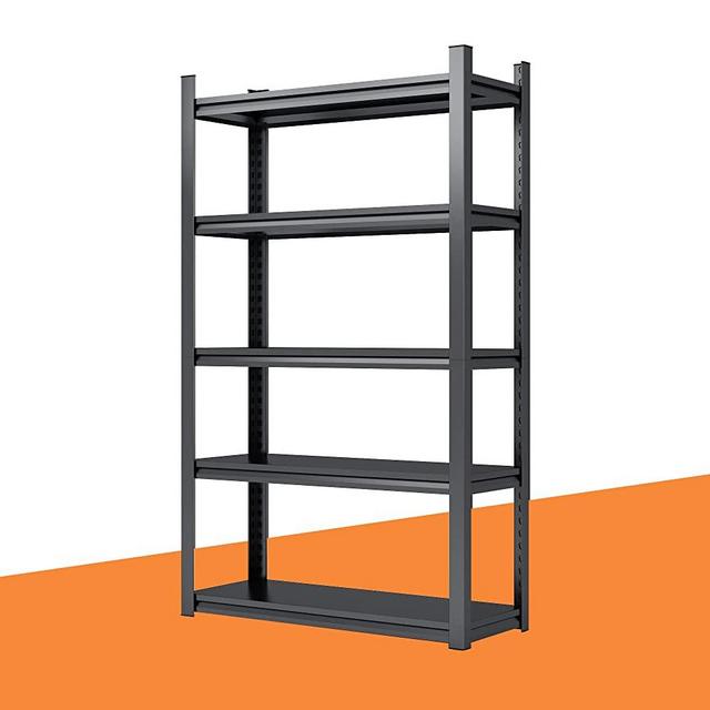 5-Tier Garage Shelving,78" Garage Storage Heavy Duty Shelving,Adjustable Metal Storage Shelf Units And Storage,Heavy Duty Metal Shelving,Metal Shelves Rack Warehouse Industrial Storage 47.2*18*78 Inch