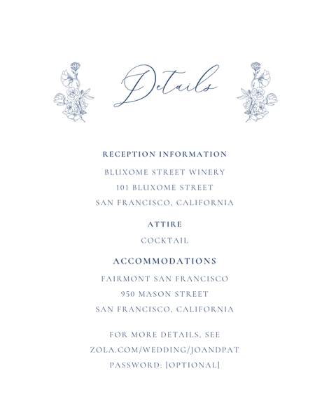 Abelli | Dark Cobalt | Zola Wedding Enclosure Cards