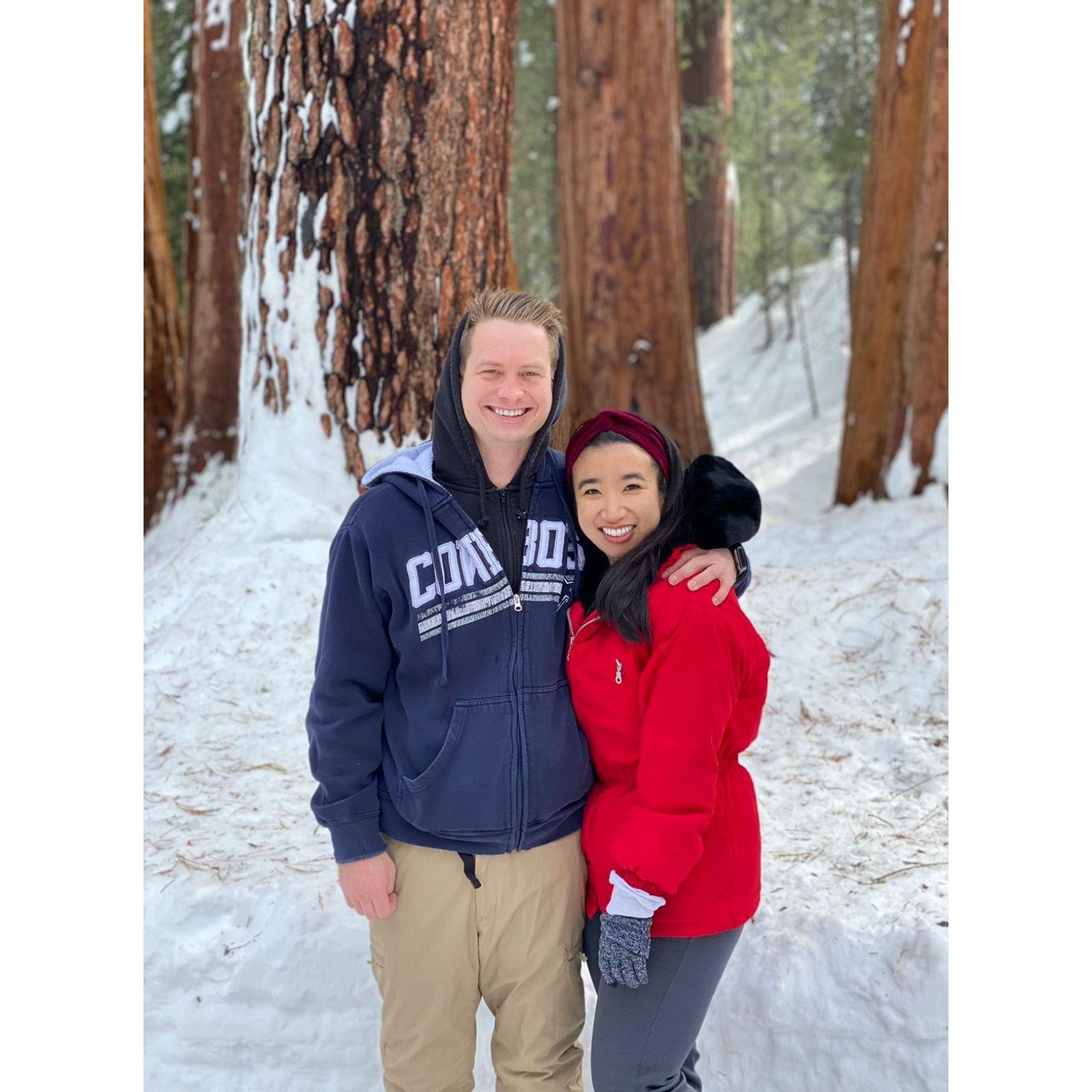 Our first "couple" picture together! Taken at Sequoia National Park