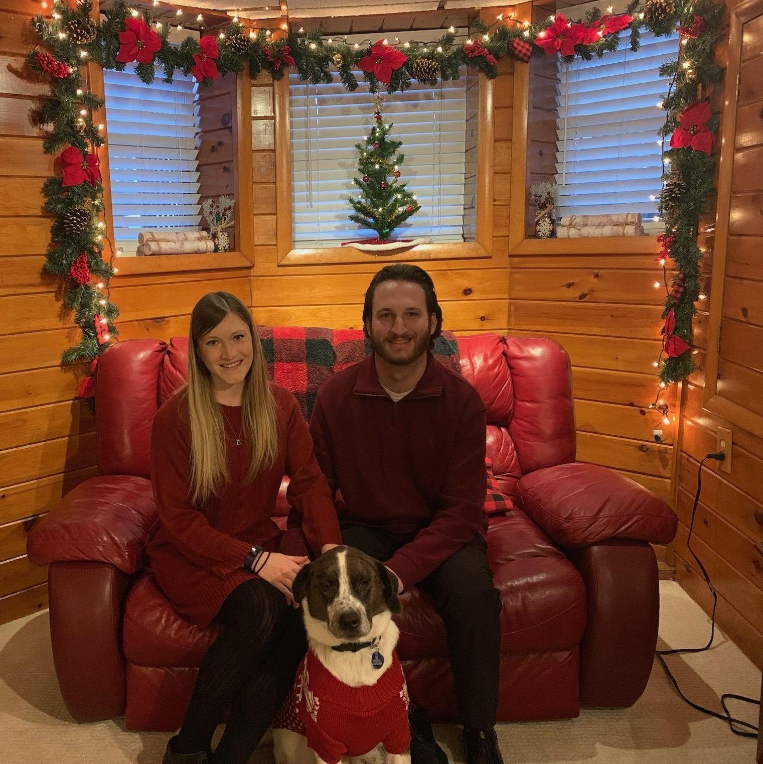 Otis was forced to take Christmas Card pictures in his least favorite sweater in 2021.