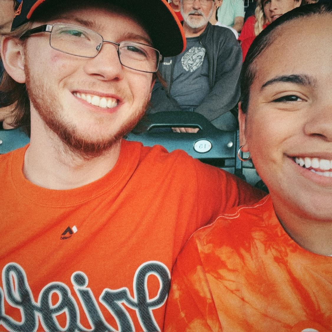 Rooting for the Orioles at a baseball game in ‘22.