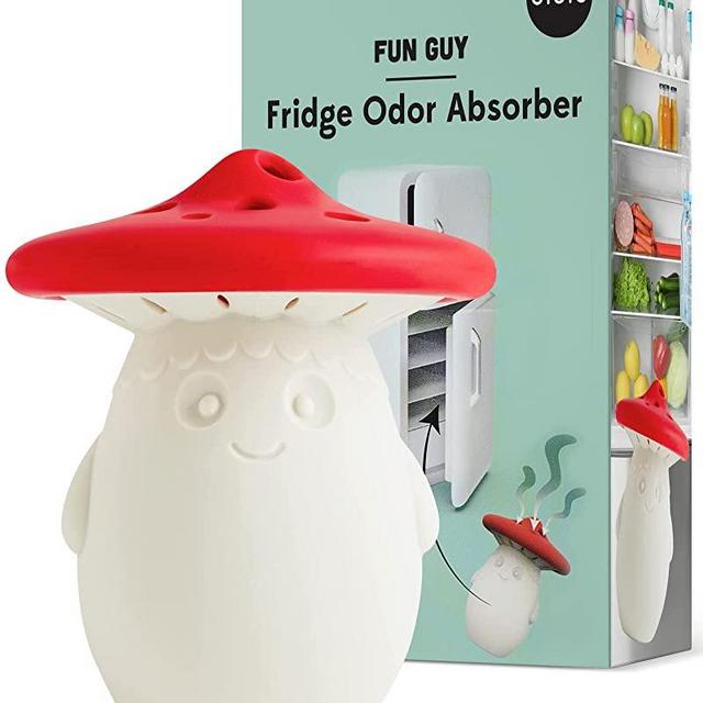 OTOTO Fun Guy Fridge Deodorizer - Food-Grade Fridge Smell Eliminator - Dishwasher Safe and BPA Free Refrigerator Baking Soda Deodorizer Holder- 2.75 x 2.75 x 3.38 inches