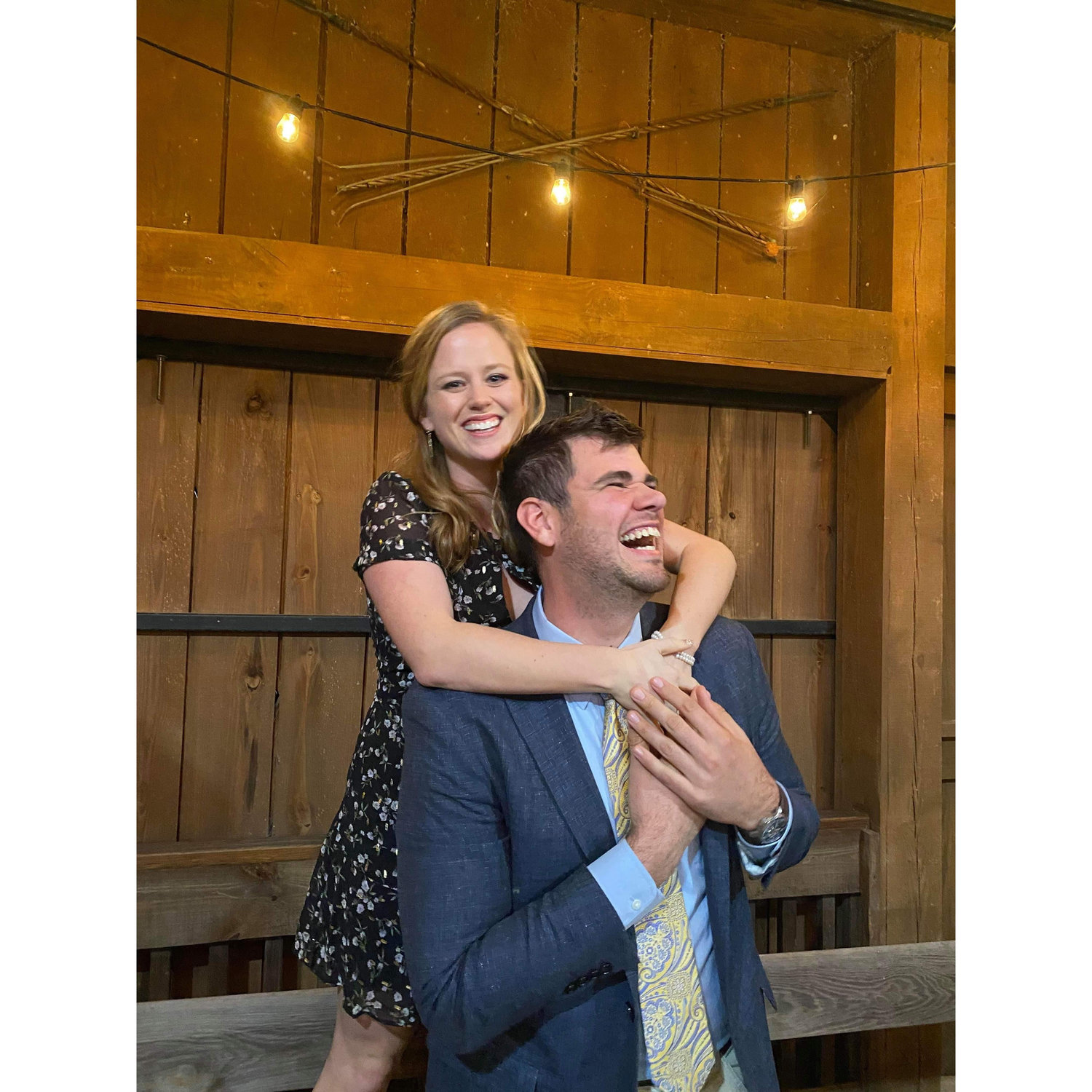 At one of my best friend's wedding where our cheeks hurt at the end of the night from laughing so hard!