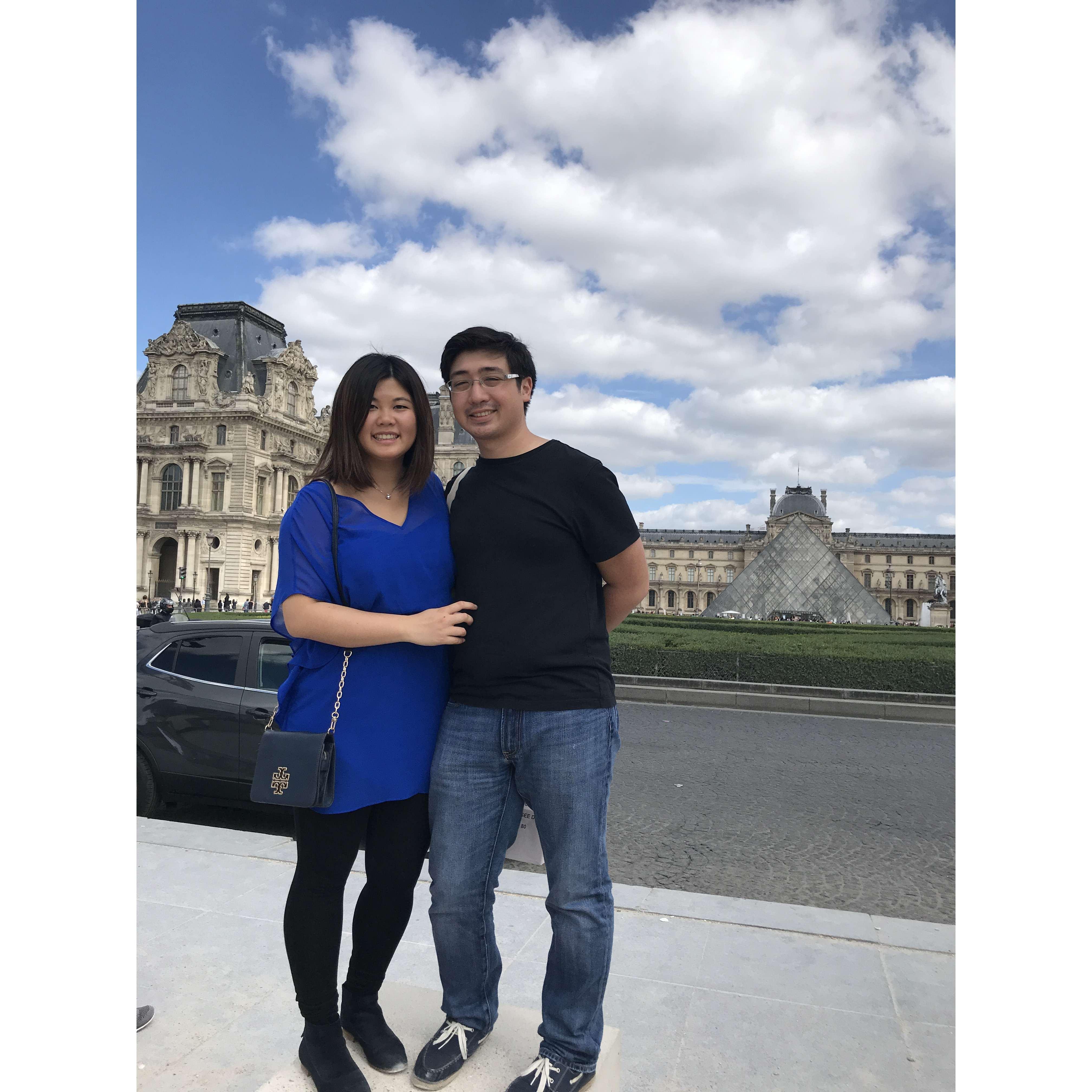 Visiting the Louvre in Paris in 2018.