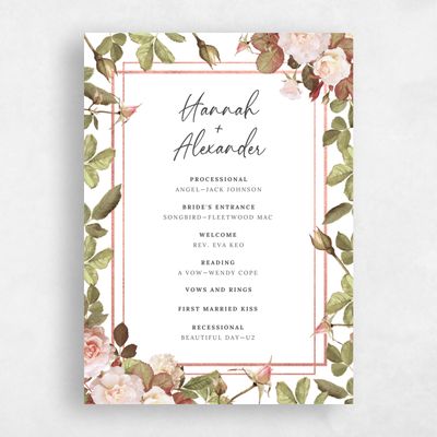 Multi-Colored Wedding Program - Quintana