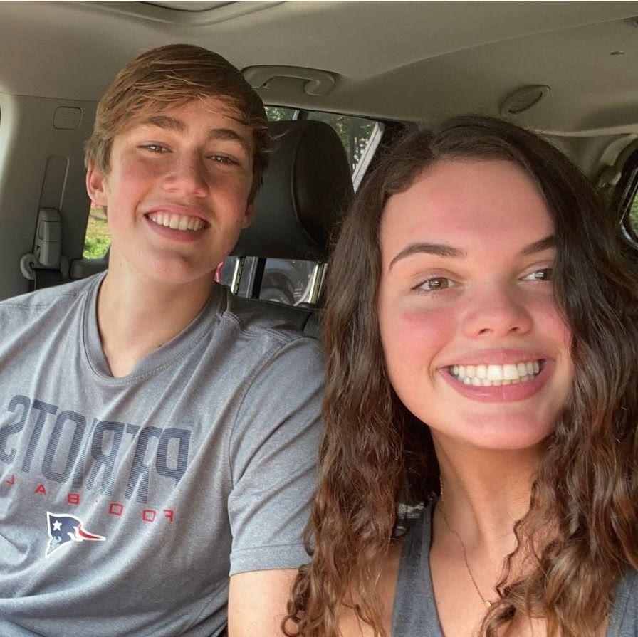 Our first picture together! Darren just got his license and drove us to a nearby place to hike!