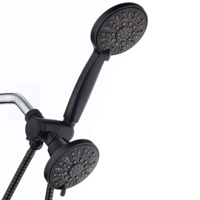 AquaDance Oil Rubbed Bronze Premium High Pressure 48 3-Way Combo for The Best of Both Worlds – Enjoy Luxurious Rain Head and 6-Setting Hand Held Shower Separately or Together