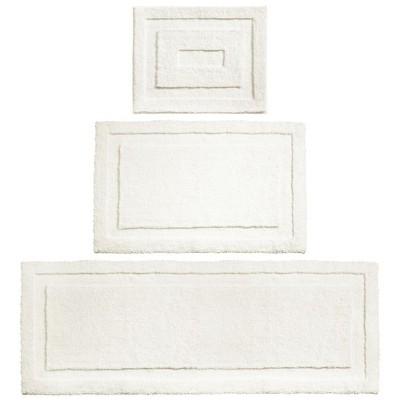mDesign Microfiber Polyester Bathroom Spa Mat Rugs/Runner, Set of 3 - WATER BLUE