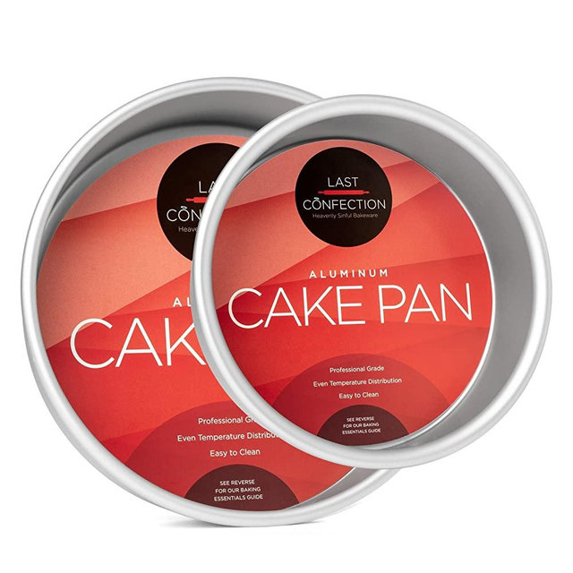 Last Confection 2-Piece Round Cake Pan Set - Includes 6" and 9" Aluminum Pans - 2" Deep