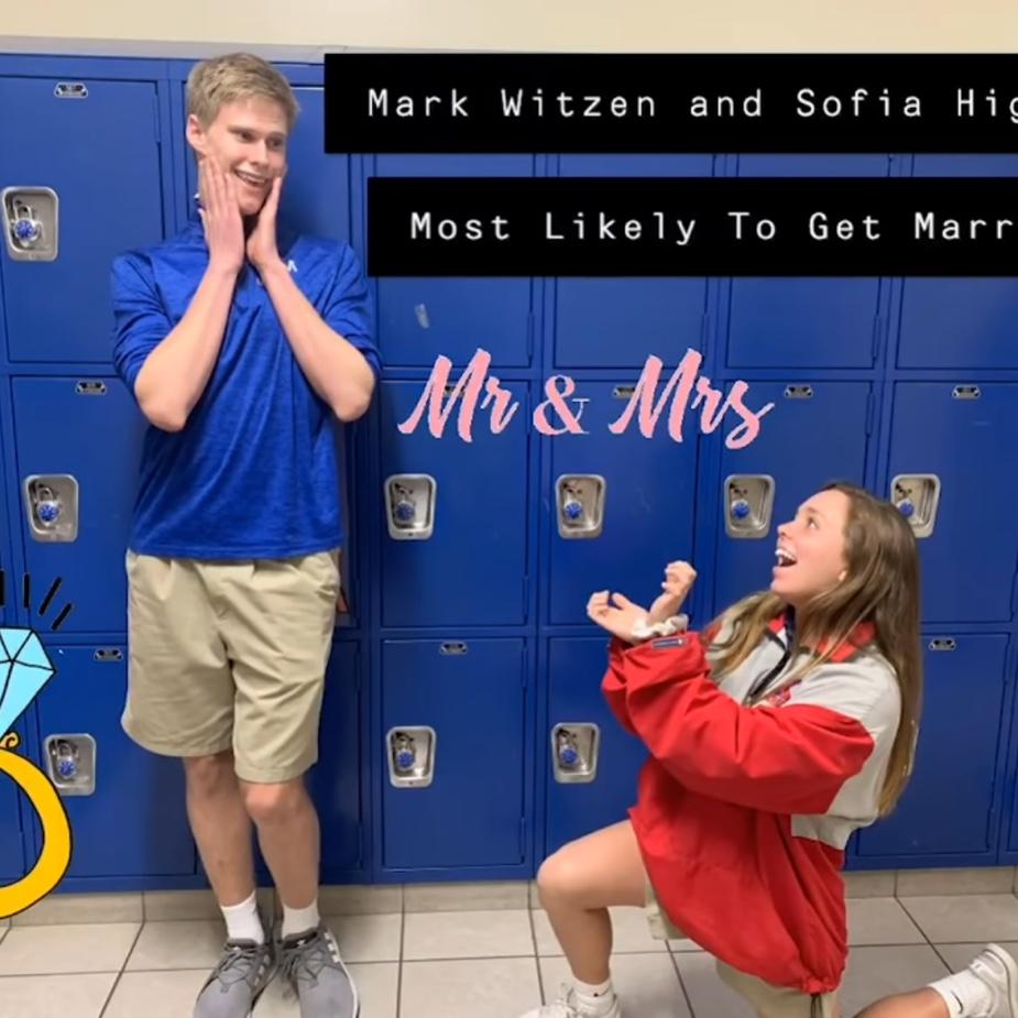 We were voted “Most likely to get married” for our senior superlative!