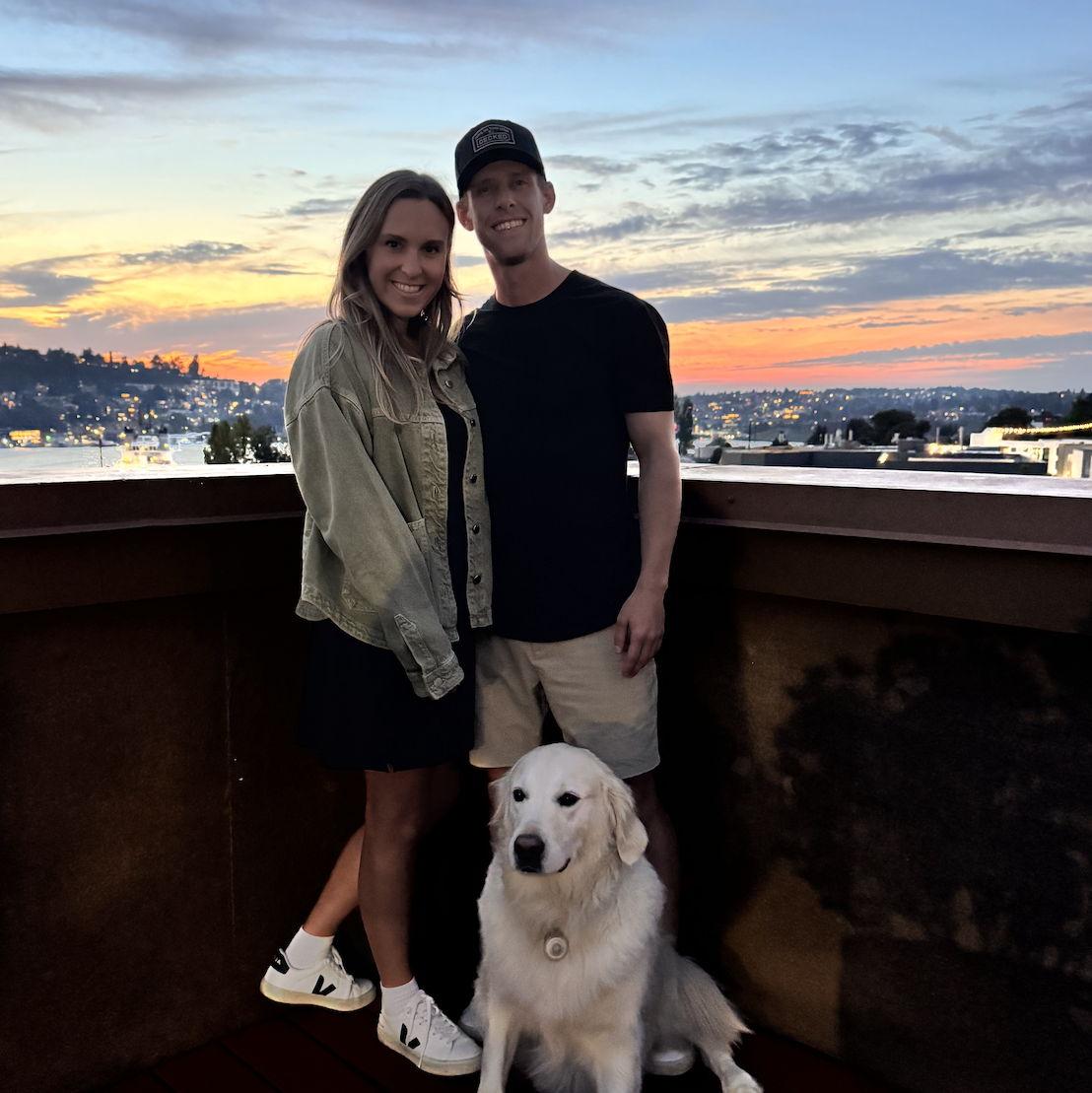 August 2025: Rooftop hang with friends in Seattle