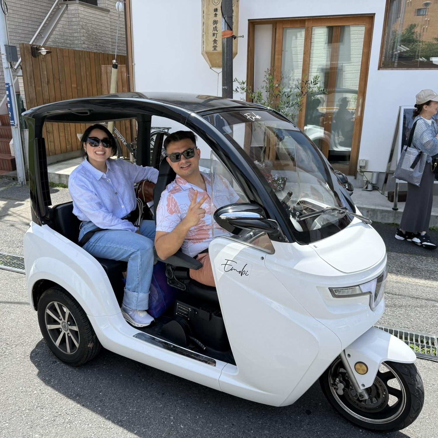 Kamakura, Japan zipping around in our Tuk Tuk