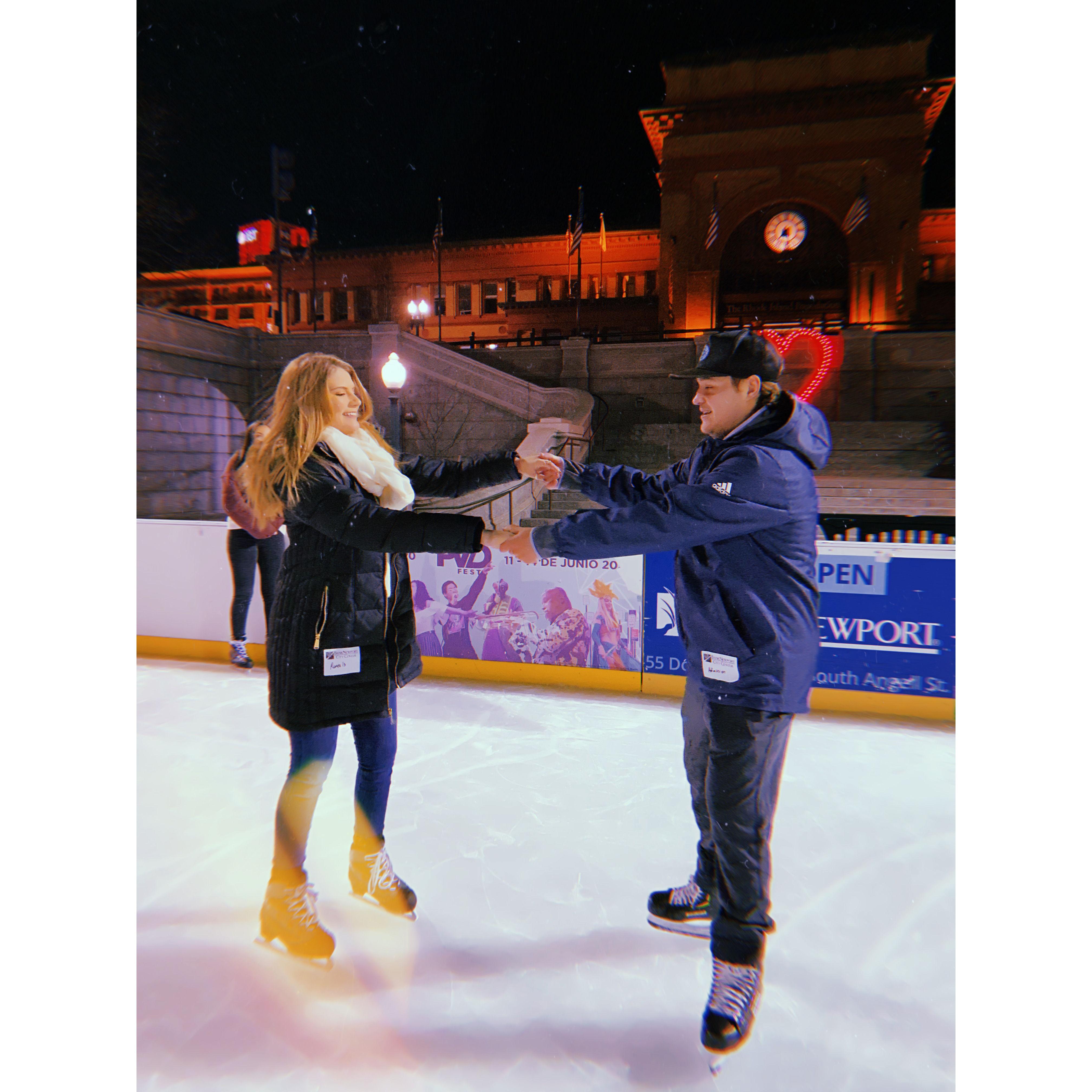 Our first valentines day, we spent ice skating in Providence!