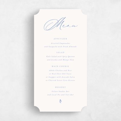 Blue Ticket Wedding Menu - Kiruna