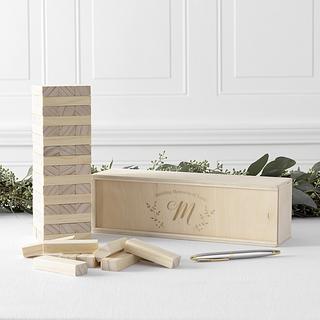 Personalized Floral Wooden Block Guestbook