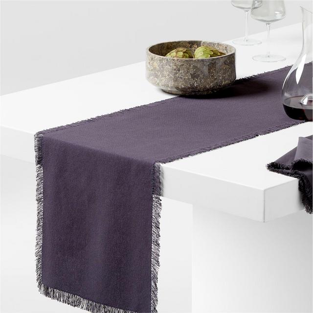 Craft Grey Cotton 90" Fringe Table Runner