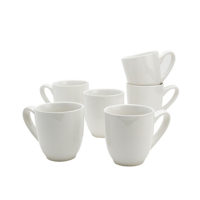 Tabletops Gallery White Mugs, Set of 6