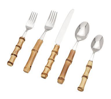 Natural Bamboo Flatware, Set of 5