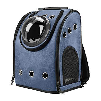 Texsens Innovative Traveler Bubble Backpack Pet Carriers Airline Travel Approved Carrier Switchable Mesh Panel for Cats and Dogs