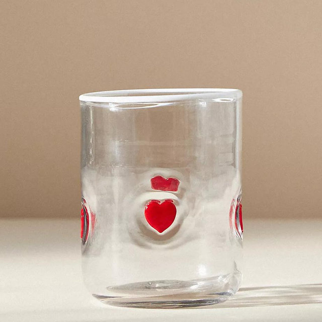 Icon Juice Glass - Red Heart