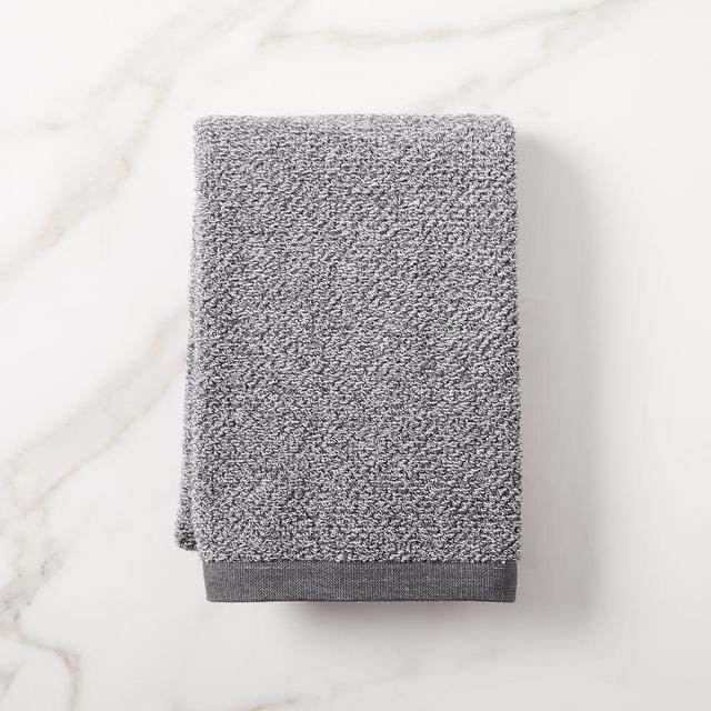 Organic Heathered Towel, Hand Towel, Gray Dusk