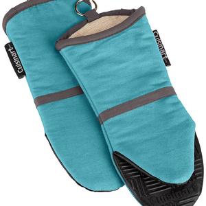 Cuisinart Oven Mitt with Non-Slip Silicone Grip, Heat Resistant to 500° F, Aqua Blue, 2-Pack