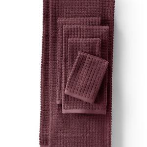 Burgundy - Cotton Waffle Towel 6-Piece Set