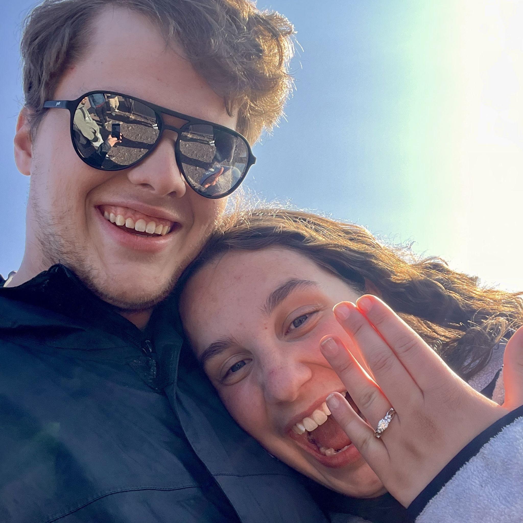 Moments after Drew got down on one knee