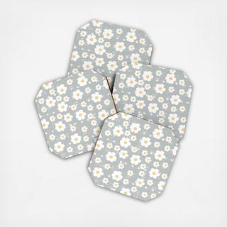 Gray Daisy Coaster, Set of 4