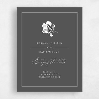 Charcoal, Grey Wedding Save the Date - Novela Stamp