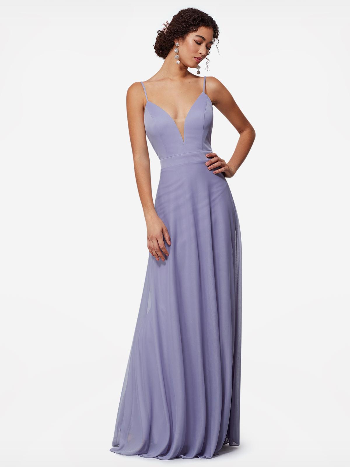 deep v bridesmaid dress