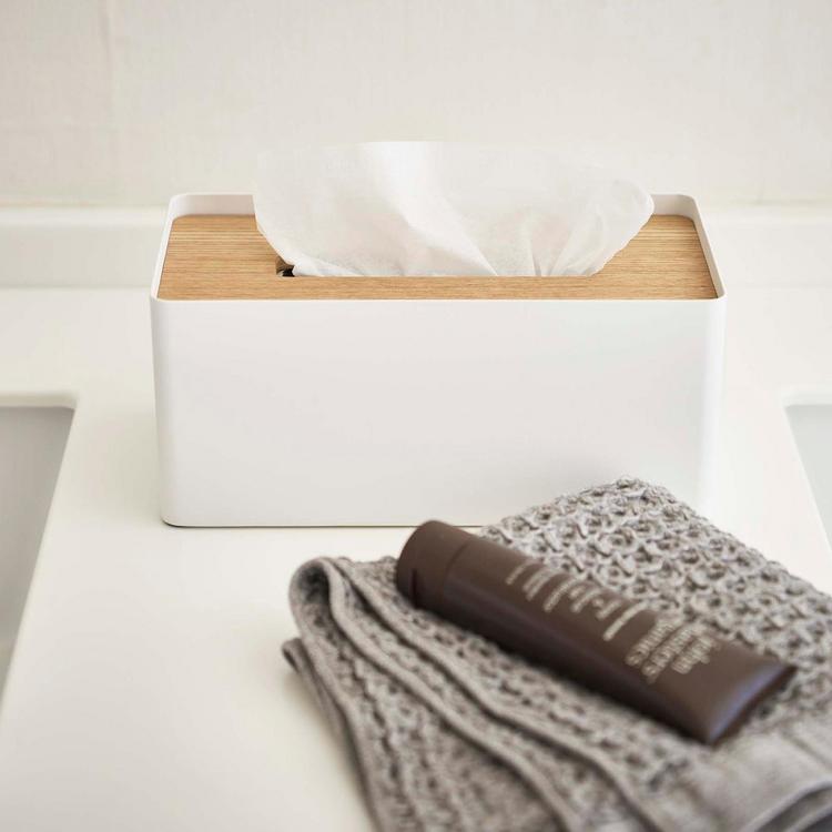 Yamazaki Home Tissue Box Cover - Steel Walnut