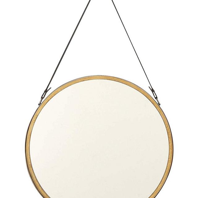 Deco 79 98730 Round Metal Wall Mirror, Gold/Black