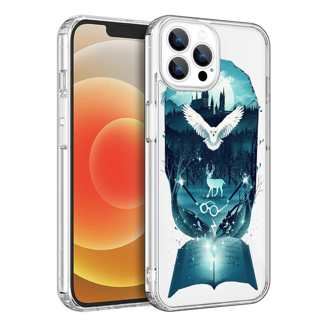 BOXUEZHENU Compatible with Fashion iPhone 16 Pro Case, Protective Shockproof Scratch Resistant Soft TPU Clear Case(Harry-Magic-7)