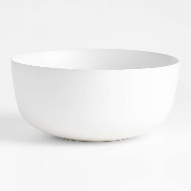 Wren White Matte Stoneware Serving Bowl