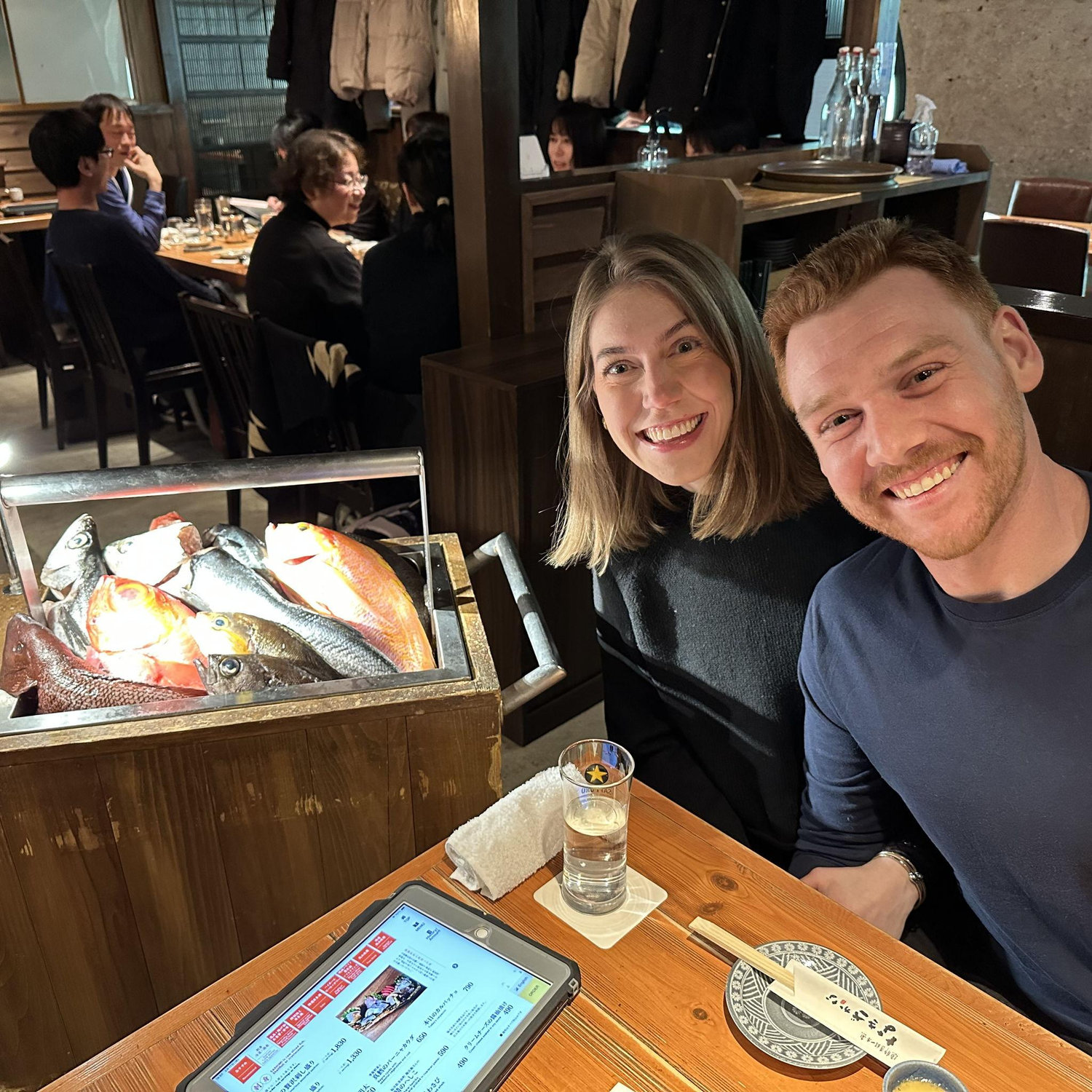 fish cart at dinner in Japan