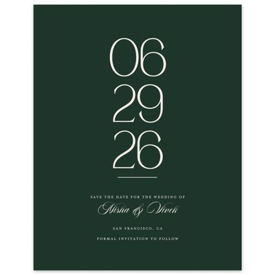 Green Simple Wedding Digital Save the Date - Grazio Portrait
