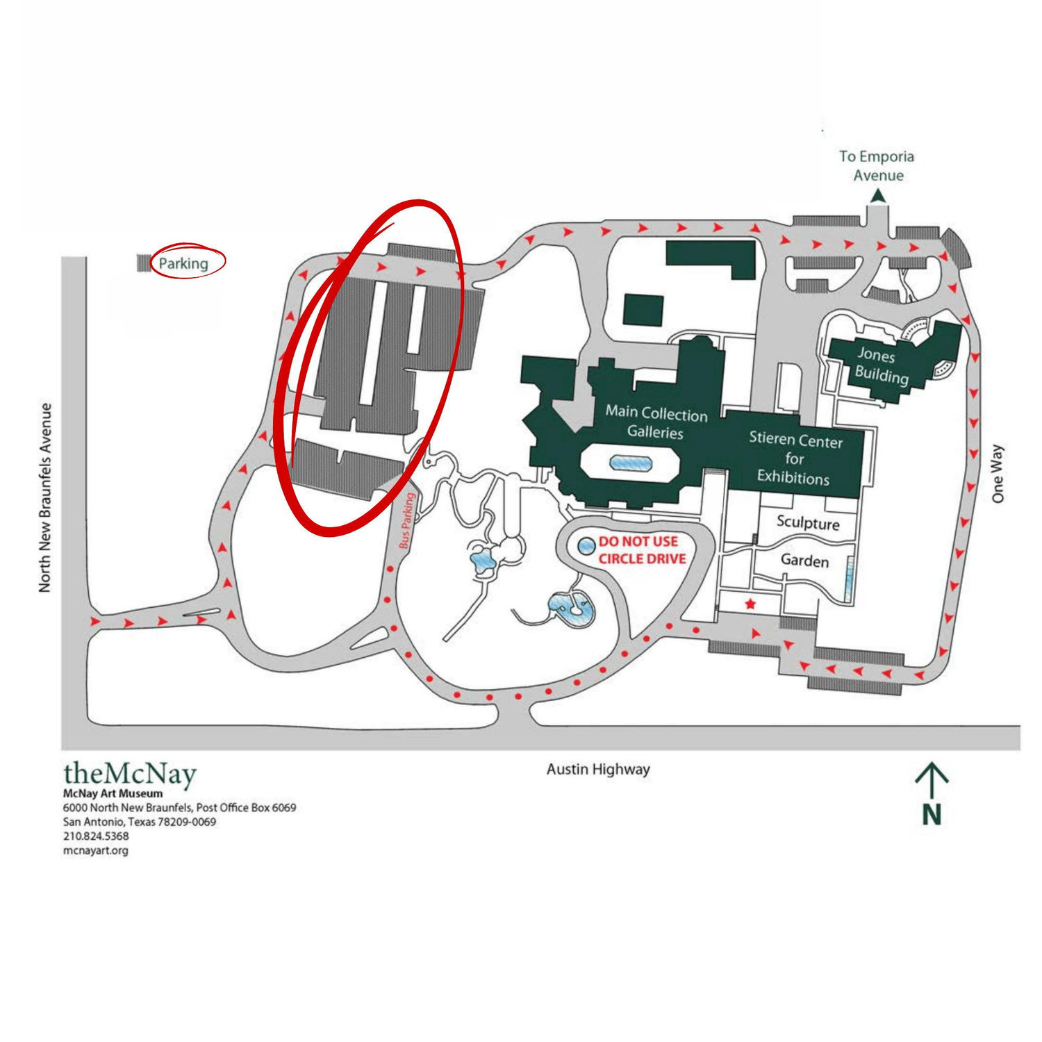 Parking Map for the McNay