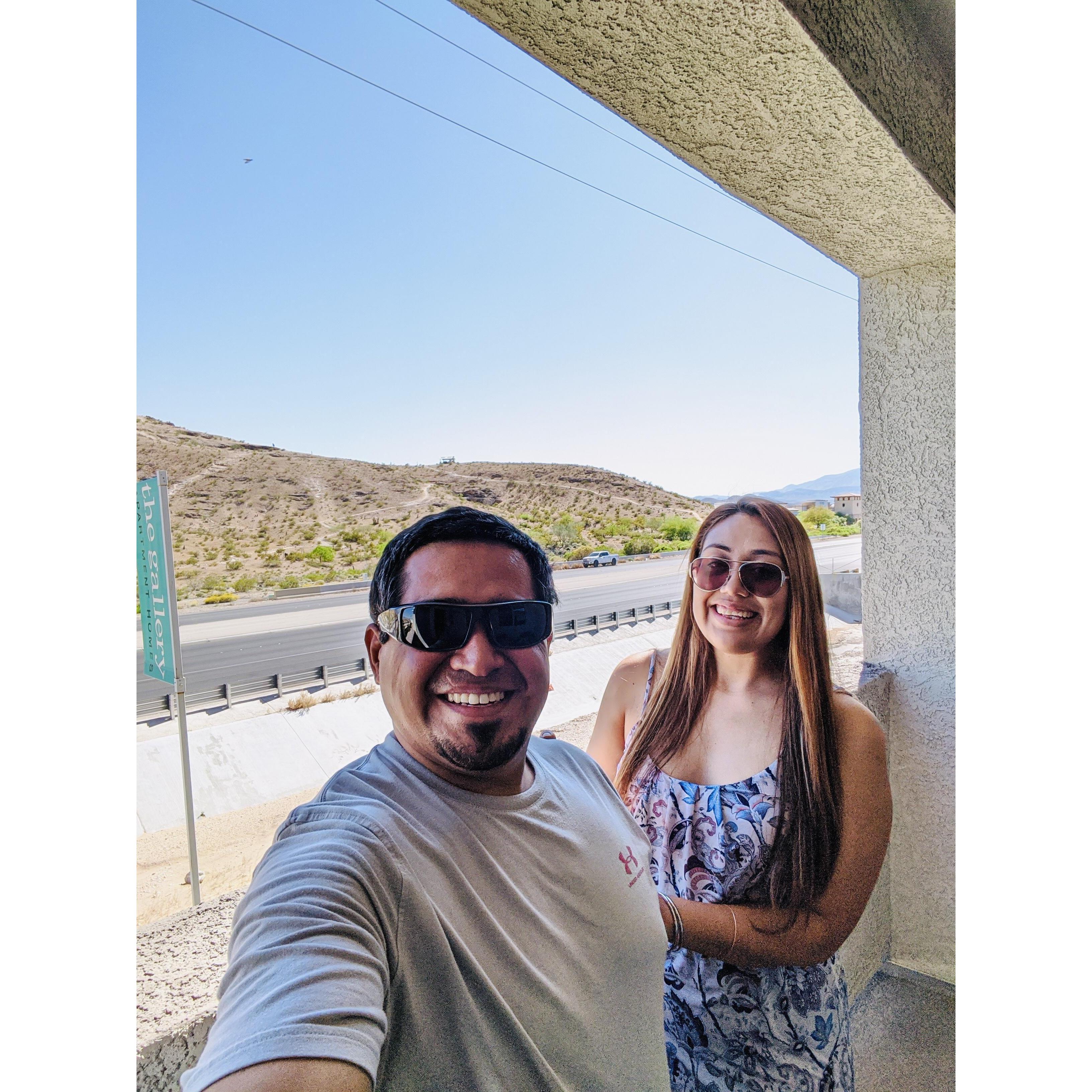 Our first anniversary, April, 2020.