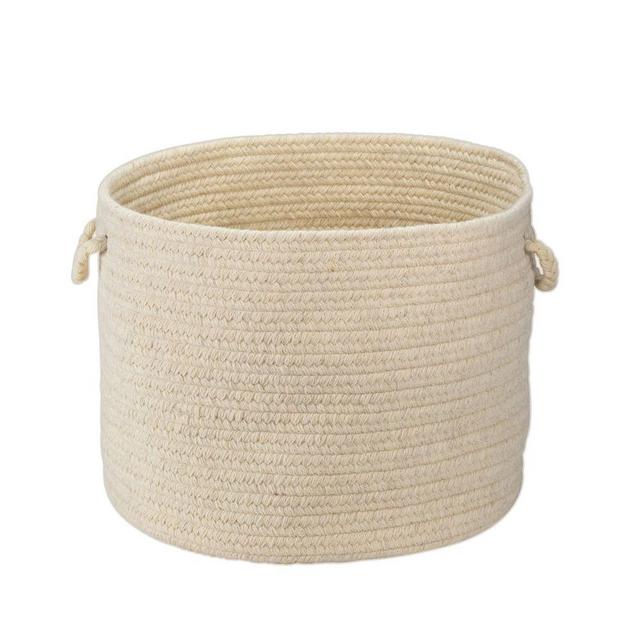 Natural Wool Basket, Natural, Large, 18"D x 14"H