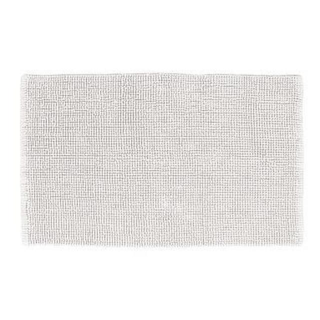 Textured Organic Cotton Bath Rug, 21x34", White