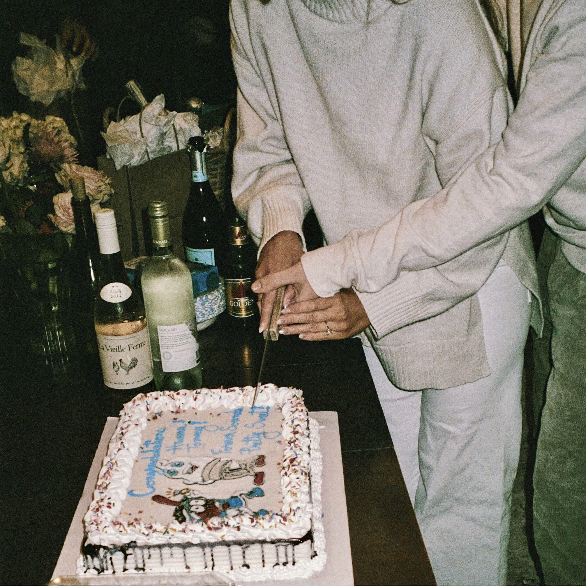 Immediately after the proposal, Tommy surprised me with a party with all of our friends and family. And a DQ cake!