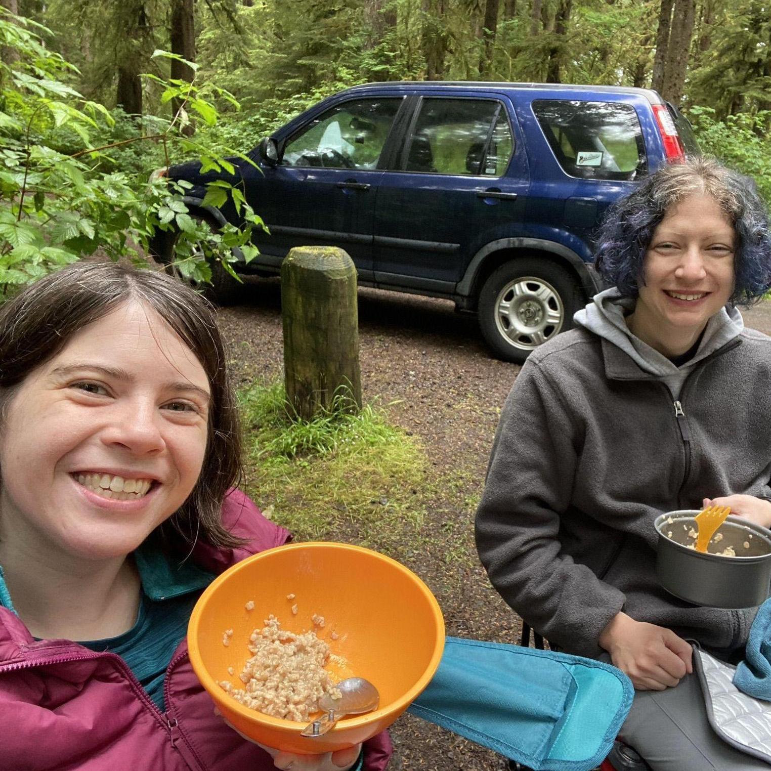 Elise is slowly trying to turn Allie into a person who enjoys camping!  Not completely unsuccessfully ;)