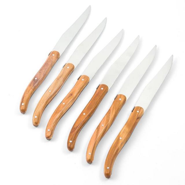 Laguiole Steak Knives, Set of 6 - Olive Wood