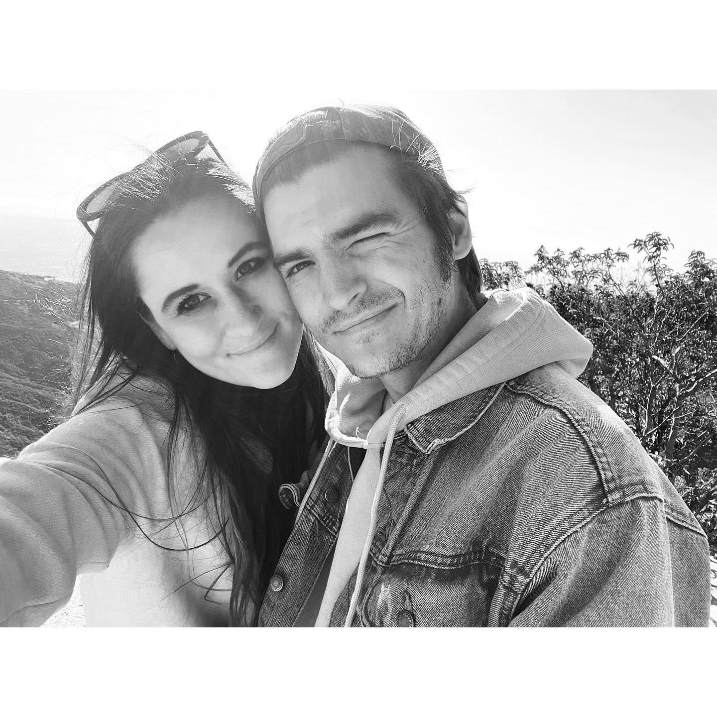 Celebrating an anniversary at the top of the Santa Monica Mountains looking over the Pacific. One of our favorite spots.