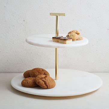 West Elm Marble & Brass 2-Tier Cake Stand