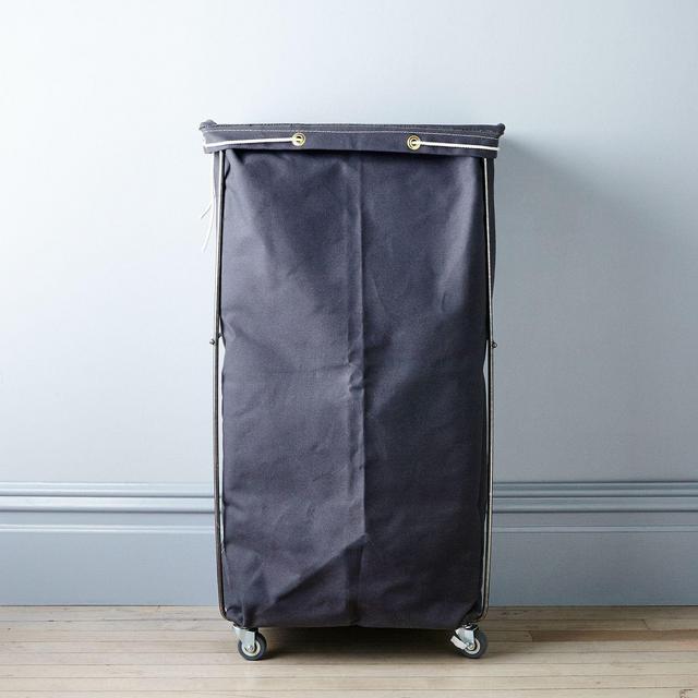 Grey Narrow Elevated Laundry Basket