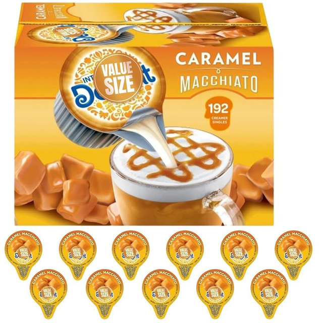 Pogalight - Coffee Creamer, Delight Caramel Macchiato Creamer Singles, 192 Creamer Singles Included Great for Offices, Restaurants, Coffee, Bar, Gift and Homes.(Caramel Macchiatto)