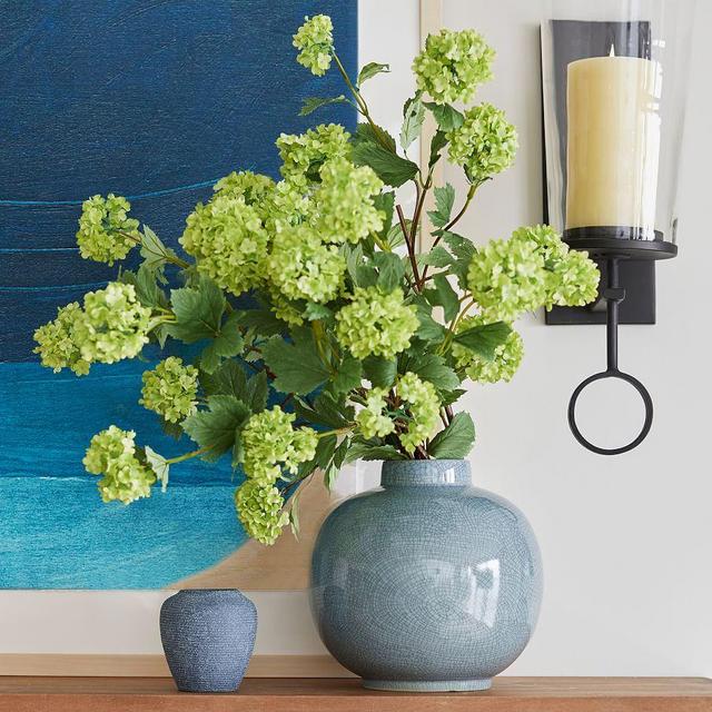 Rhea Crackled Ceramic Vase, Ice Blue, Medium, 9.5"H