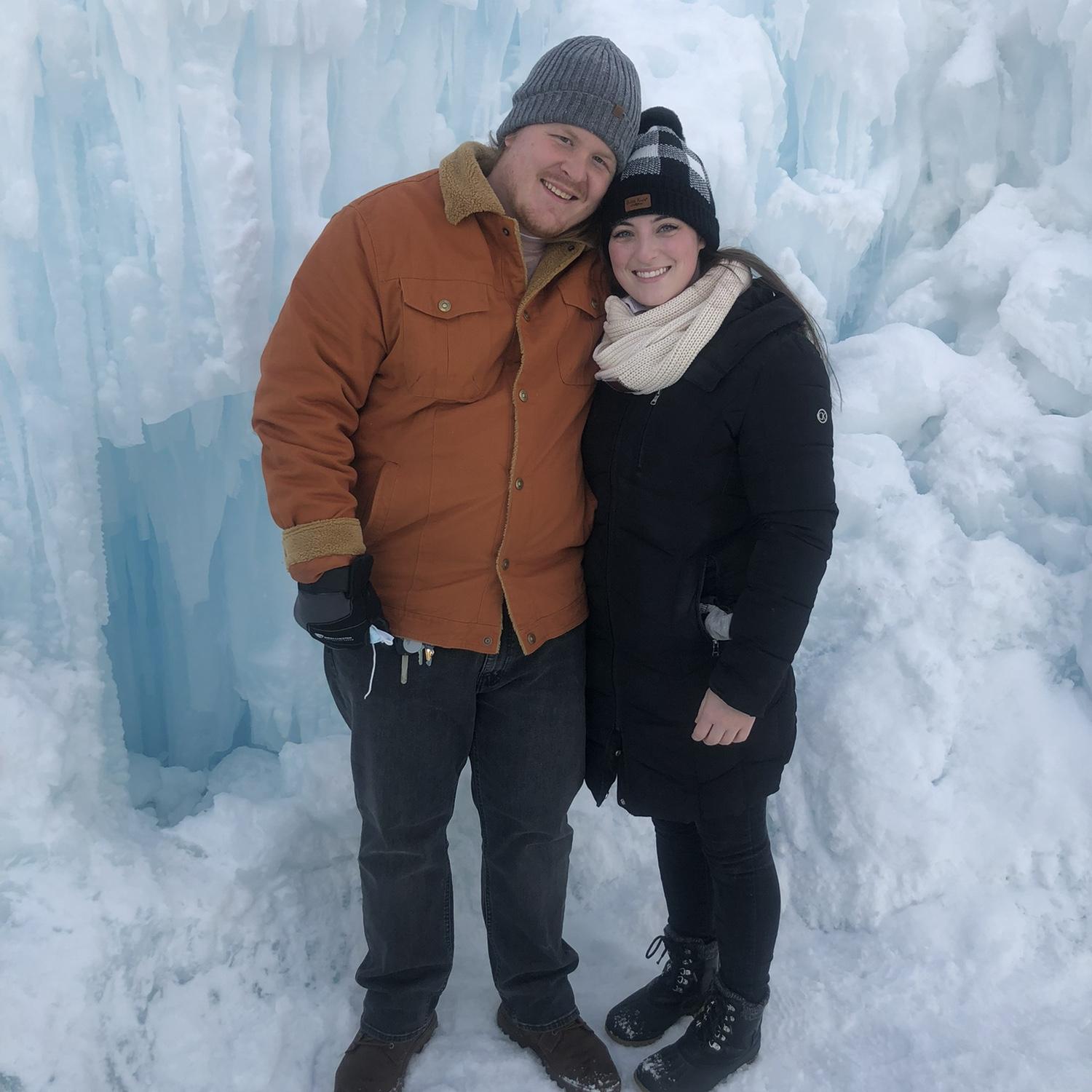 Our first picture together (8 months after we started dating! Kate was averse to pictures.) Mitchell took Kate to the ice castles in Minneapolis.